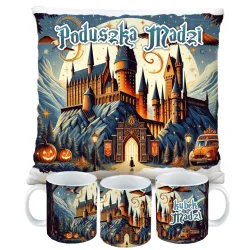 Magiczny zestaw prezentowy Poduszka i Kubek dla czarodzieja do szkoły magii